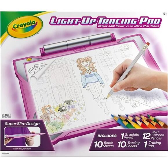 Crayola Light Up Tracing Pad Pink, for Kids, Age 6, 7, 8, 9 - Picture 3 of 6